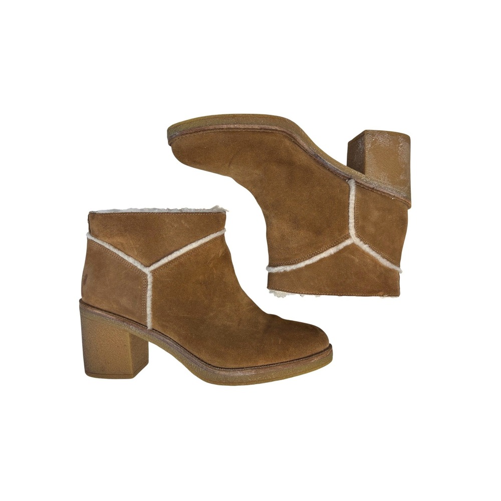 UGG‎ Kasen Ankle Boots Chestnut Womens 9 Suede Shearling Block Heel 1018644